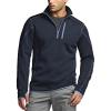CQR Men’s Quarter Zip Utility Fleece Pullover, Outdoor Casual Thermal Sweater, Chest Zipper Pocket, Mock Neck Long Sleeve(Apex Navy)