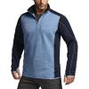 CQR Men’s Quarter Zip Utility Fleece Pullover, Outdoor Casual Thermal Sweater, Chest Zipper Pocket, Mock Neck Long Sleeve(Apex Ocean Navy)