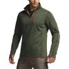 CQR Men’s Quarter Zip Utility Fleece Pullover, Outdoor Casual Thermal Sweater, Chest Zipper Pocket, Mock Neck Long Sleeve(Apex Olive)