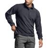 CQR Men’s Quarter Zip Utility Fleece Pullover, Outdoor Casual Thermal Sweater, Chest Zipper Pocket, Mock Neck Long Sleeve(Fortress Charcoal)