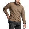 CQR Men’s Quarter Zip Utility Fleece Pullover, Outdoor Casual Thermal Sweater, Chest Zipper Pocket, Mock Neck Long Sleeve(Fortress Coyote)