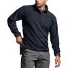 CQR Men’s Quarter Zip Utility Fleece Pullover, Outdoor Casual Thermal Sweater, Chest Zipper Pocket, Mock Neck Long Sleeve(Fortress Operator Navy)