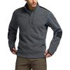 CQR Men’s Quarter Zip Utility Fleece Pullover, Outdoor Casual Thermal Sweater, Chest Zipper Pocket, Mock Neck Long Sleeve(Timberline Grey & Navy)