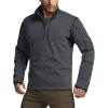 CQR Men’s Quarter Zip Utility Fleece Pullover, Outdoor Casual Thermal Sweater, Chest Zipper Pocket, Mock Neck Long Sleeve(Timberline Grey)