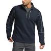 CQR Men’s Quarter Zip Utility Fleece Pullover, Outdoor Casual Thermal Sweater, Chest Zipper Pocket, Mock Neck Long Sleeve(Timberline Navy)
