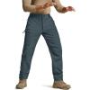 CQR Men’s Softshell Fleece Lined Winter Hiking Pants, Water Resistant Insulated Thermal, Outdoor Tactical Warm Snow Ski Pants(Side Zipper Pocket Grey)