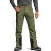 CQR Men’s Softshell Fleece Lined Winter Hiking Pants, Water Resistant Insulated Thermal, Outdoor Tactical Warm Snow Ski Pants(Teton Alpha Soil Green)