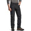 CQR Men’s Softshell Fleece Lined Winter Hiking Pants, Water Resistant Insulated Thermal, Outdoor Tactical Warm Snow Ski Pants(Teton Black)