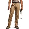 CQR Men’s Utility Flex Cargo Pants, Classic-Fit Casual Stretch Work Pants, Water Resistant Lightweight Tactical Hiking Pants(Negotiator Cougar)