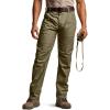 CQR Men’s Utility Flex Cargo Pants, Classic-Fit Casual Stretch Work Pants, Water Resistant Lightweight Tactical Hiking Pants(Negotiator Soil Green)