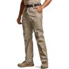 CQR Men’s Utility Flex Cargo Pants, Classic-Fit Casual Stretch Work Pants, Water Resistant Lightweight Tactical Hiking Pants(Sentinel Alamo Khaki)
