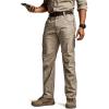 CQR Men’s Utility Flex Cargo Pants, Classic-Fit Casual Stretch Work Pants, Water Resistant Lightweight Tactical Hiking Pants(Tac Alamo Khaki)