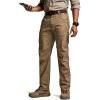 CQR Men’s Utility Flex Cargo Pants, Classic-Fit Casual Stretch Work Pants, Water Resistant Lightweight Tactical Hiking Pants(Tac Cougar)