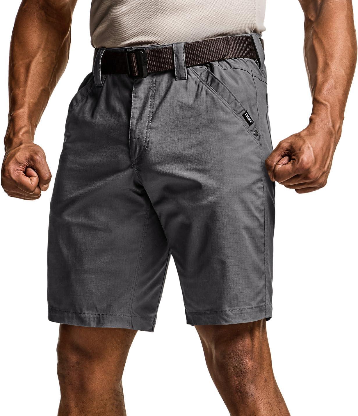 imageCQR Mens Flex Casual Cargo Shorts Lightweight Water Resistant Golf Shorts Stretch Tactical Work Shorts with MultiPocketNegotiator Charcoal