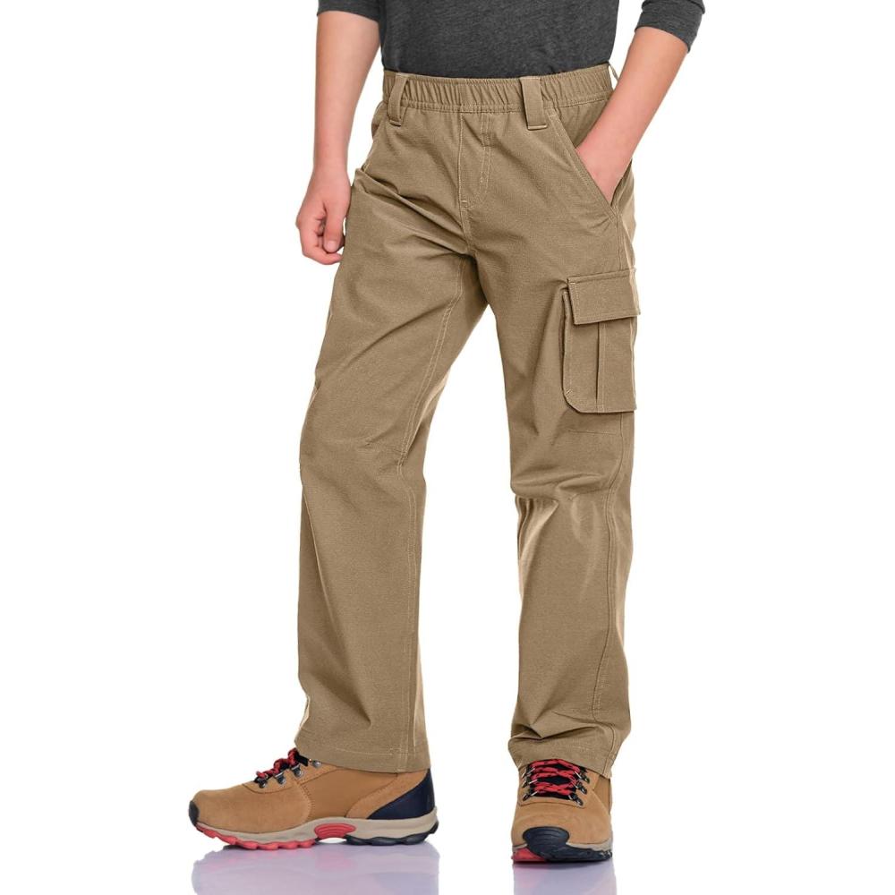 imageCQR Kids Youth Hiking Cargo Pants UPF50 Quick Dry Outdoor Camping PantsShenah Trail Cougar