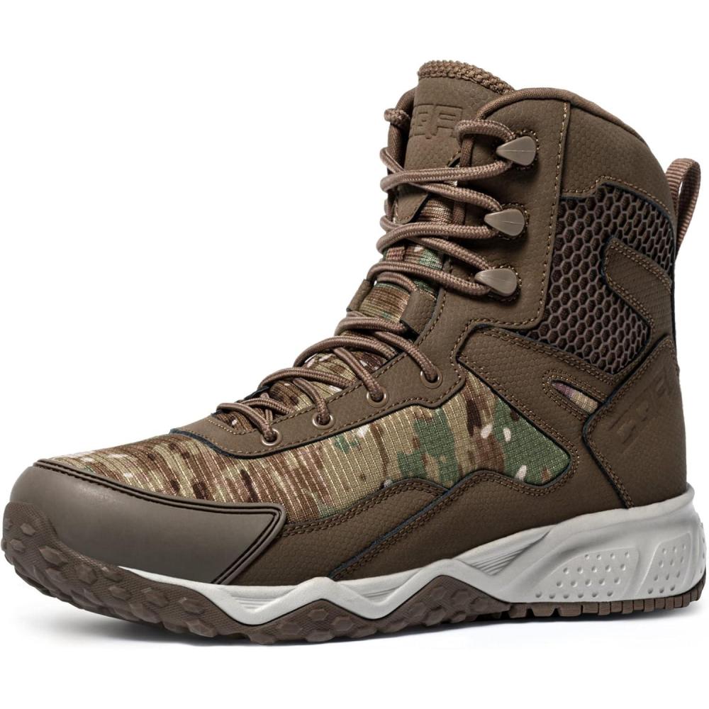 imageCQR Mens Military Tactical Boots Lightweight 6 Inches Hiking Combat Boot Durable Breathable Outdoor Work Motorcycle FootwearRaider 6  Zip Utility Camo