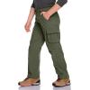 CQR Kids Youth Hiking Cargo Pants, UPF50+ Quick Dry Outdoor Camping Pants(Shenah Trail Army Green)