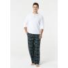 CQR Men’s 100% Cotton Plaid Flannel Pajama Pants, Brushed Soft Lounge & Sleep PJ Bottoms with Pockets(Flannel Pajama Black Multicolored)