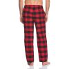 CQR Men’s 100% Cotton Plaid Flannel Pajama Pants, Brushed Soft Lounge & Sleep PJ Bottoms with Pockets(Flannel Pajama Classic Red)