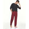 CQR Men’s 100% Cotton Plaid Flannel Pajama Pants, Brushed Soft Lounge & Sleep PJ Bottoms with Pockets(Flannel Pajama Classic Red)