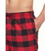 CQR Men’s 100% Cotton Plaid Flannel Pajama Pants, Brushed Soft Lounge & Sleep PJ Bottoms with Pockets(Flannel Pajama Classic Red)