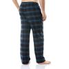 CQR Men’s 100% Cotton Plaid Flannel Pajama Pants, Brushed Soft Lounge & Sleep PJ Bottoms with Pockets(Flannel Pajama Navy & Blue)