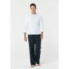 CQR Men’s 100% Cotton Plaid Flannel Pajama Pants, Brushed Soft Lounge & Sleep PJ Bottoms with Pockets(Flannel Pajama Navy & Blue)