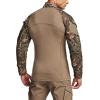 CQR Men’s Combat Shirt Tactical 1/4 Zip Long Sleeve Military BDU Shirts Camo EDC Top with Pockets(Military Print Shirts Hunting Camo)