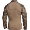 CQR Men’s Combat Shirt Tactical 1/4 Zip Long Sleeve Military BDU Shirts Camo EDC Top with Pockets(Military Print Shirts Hunting Camo)