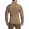 CQR Men’s Combat Shirt Tactical 1/4 Zip Long Sleeve Military BDU Shirts Camo EDC Top with Pockets(Military Shirts Coyote)