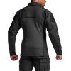 CQR Men’s Combat Shirt Tactical 1/4 Zip Long Sleeve Military BDU Shirts Camo EDC Top with Pockets(Raider Black)