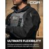 CQR Men’s Combat Shirt Tactical 1/4 Zip Long Sleeve Military BDU Shirts Camo EDC Top with Pockets(Raider Black)