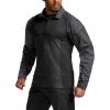 CQR Men’s Combat Shirt Tactical 1/4 Zip Long Sleeve Military BDU Shirts Camo EDC Top with Pockets(Raider Charcoal)