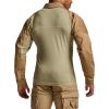 CQR Men’s Combat Shirt Tactical 1/4 Zip Long Sleeve Military BDU Shirts Camo EDC Top with Pockets(Raider Cougar)