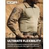 CQR Men’s Combat Shirt Tactical 1/4 Zip Long Sleeve Military BDU Shirts Camo EDC Top with Pockets(Raider Cougar)