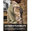 CQR Men’s Combat Shirt Tactical 1/4 Zip Long Sleeve Military BDU Shirts Camo EDC Top with Pockets(Raider Dune Camo)