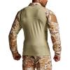 CQR Men’s Combat Shirt Tactical 1/4 Zip Long Sleeve Military BDU Shirts Camo EDC Top with Pockets(Raider Dune Camo)