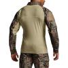 CQR Men’s Combat Shirt Tactical 1/4 Zip Long Sleeve Military BDU Shirts Camo EDC Top with Pockets(Raider Hunting Camo)