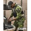 CQR Men’s Combat Shirt Tactical 1/4 Zip Long Sleeve Military BDU Shirts Camo EDC Top with Pockets(Raider Monsoon Camo)