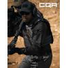 CQR Men’s Combat Shirt Tactical 1/4 Zip Long Sleeve Military BDU Shirts Camo EDC Top with Pockets(Raider Pro Black)