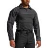 CQR Men’s Combat Shirt Tactical 1/4 Zip Long Sleeve Military BDU Shirts Camo EDC Top with Pockets(Raider Pro Charcoal)
