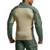 CQR Men’s Combat Shirt Tactical 1/4 Zip Long Sleeve Military BDU Shirts Camo EDC Top with Pockets(Raider Pro Green Kelp)
