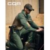 CQR Men’s Combat Shirt Tactical 1/4 Zip Long Sleeve Military BDU Shirts Camo EDC Top with Pockets(Raider Pro Green Kelp)
