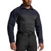 CQR Men’s Combat Shirt Tactical 1/4 Zip Long Sleeve Military BDU Shirts Camo EDC Top with Pockets(Raider Pro Operator Navy)