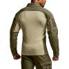 CQR Men’s Combat Shirt Tactical 1/4 Zip Long Sleeve Military BDU Shirts Camo EDC Top with Pockets(Raider Pro Soil Green)
