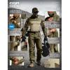 CQR Men’s Combat Shirt Tactical 1/4 Zip Long Sleeve Military BDU Shirts Camo EDC Top with Pockets(Raider Pro Soil Green)