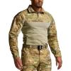 CQR Men’s Combat Shirt Tactical 1/4 Zip Long Sleeve Military BDU Shirts Camo EDC Top with Pockets(Raider Pro Utility Camo)