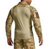 CQR Men’s Combat Shirt Tactical 1/4 Zip Long Sleeve Military BDU Shirts Camo EDC Top with Pockets(Raider Pro Utility Camo)