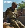 CQR Men’s Combat Shirt Tactical 1/4 Zip Long Sleeve Military BDU Shirts Camo EDC Top with Pockets(Raider Pro Utility Camo)