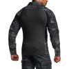 CQR Men’s Combat Shirt Tactical 1/4 Zip Long Sleeve Military BDU Shirts Camo EDC Top with Pockets(Raider Pro Utility Camo Black)